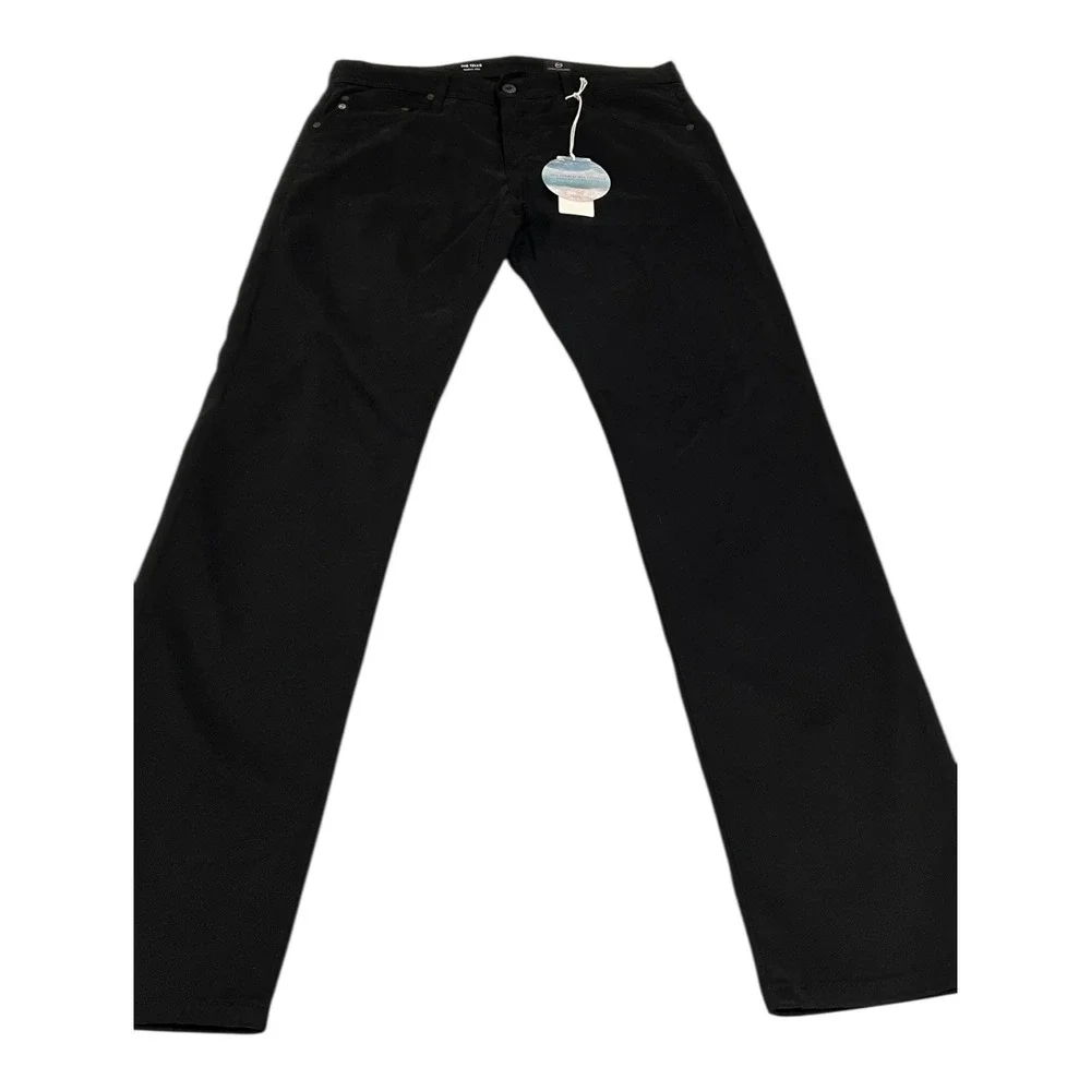 NWT AG Jeans Tellis Modern Slim Sueded Stretch Sateen‎ Black Pants Mens 32x32